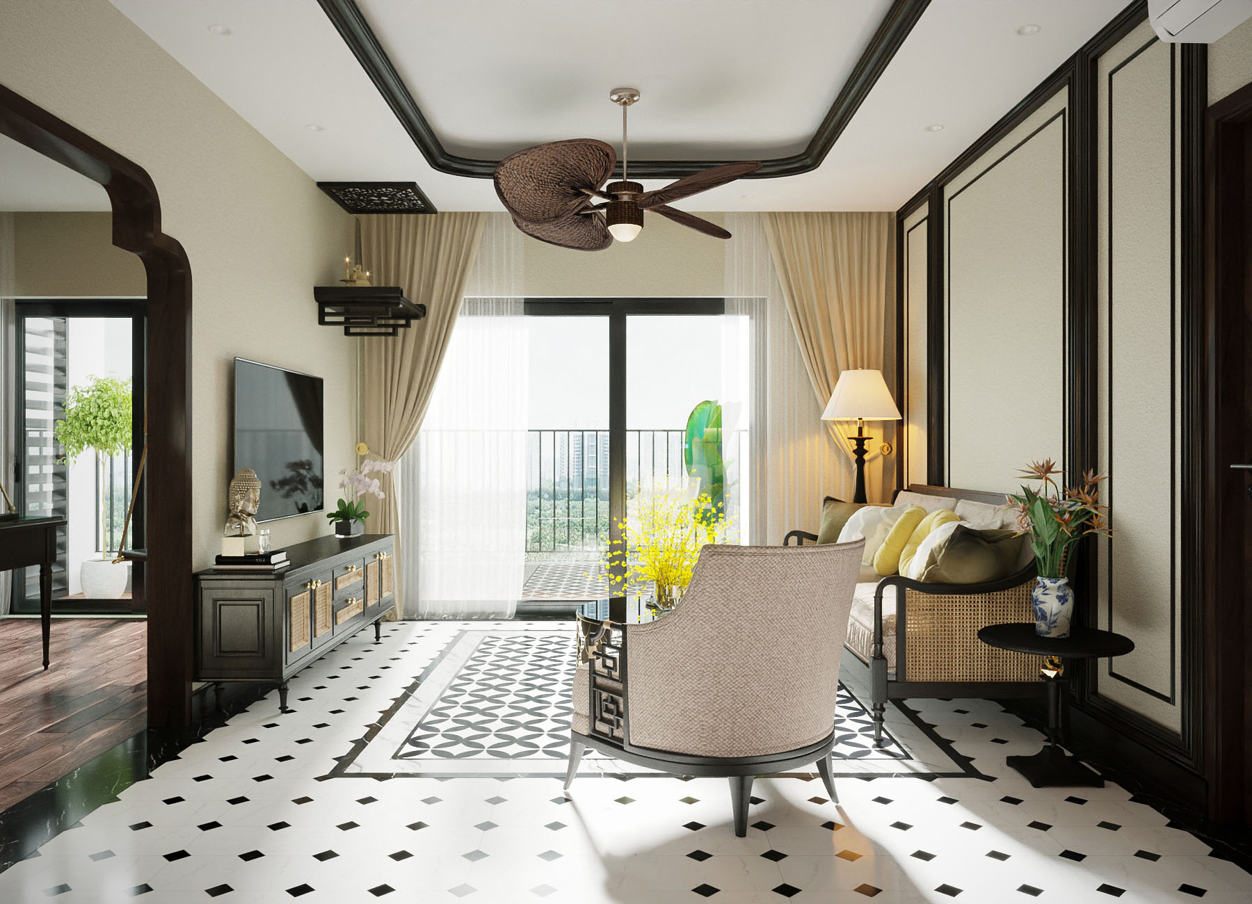THIẾT KẾ KIẾN TRÚC NHÀ THEO PHONG CÁCH ĐÔNG DƯƠNG