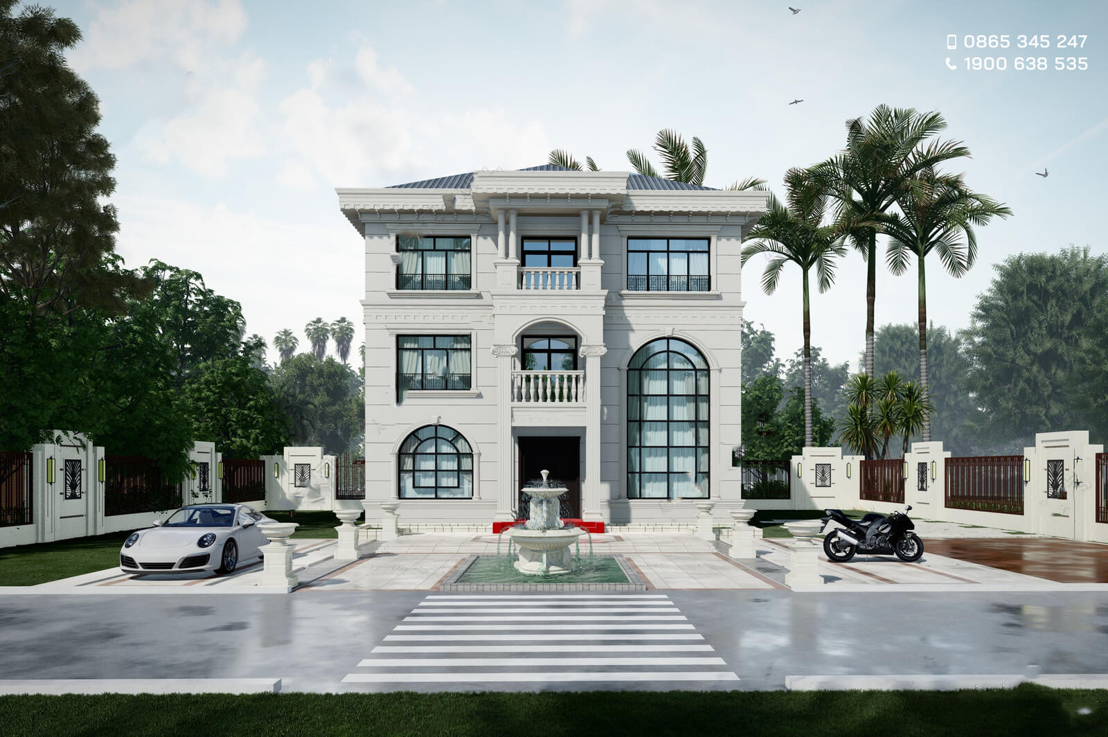 Mẫu nhà vườn 10x11 kiểu Cổ Điển