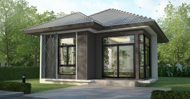 Mẫu nhà 8x12 một tầng mái thái đơn giản