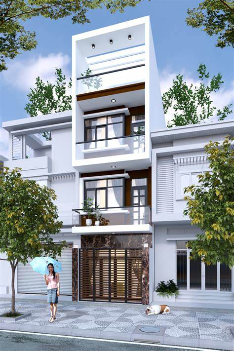Mẫu nhà 1 trệt 2 lầu nhà phố đơn giản