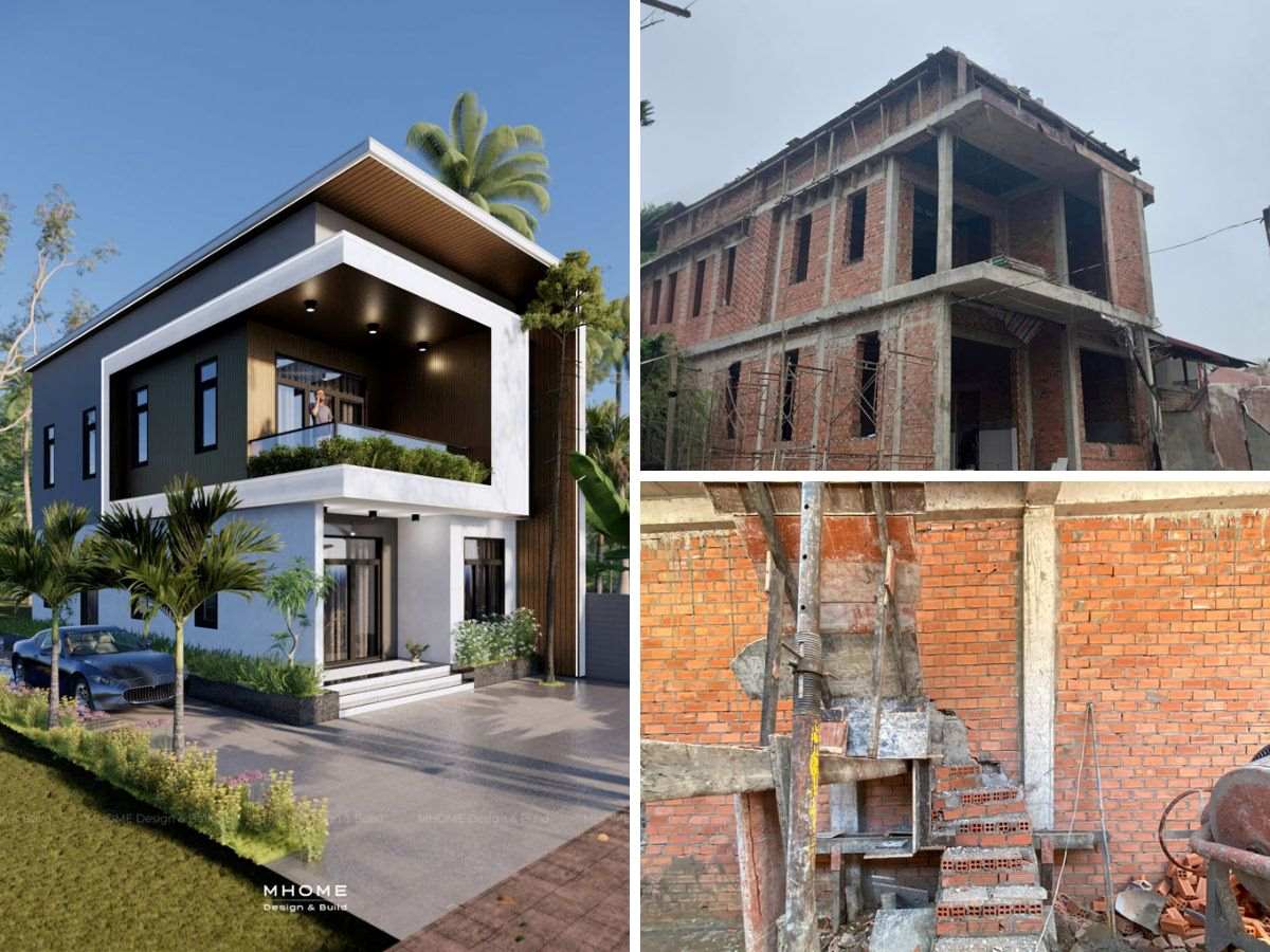 Chi phí xây thô và nhân công hoàn thiện nhà 2 tầng dưới 1 tỷ