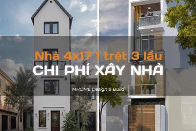 CHI PHÍ XÂY NHÀ 1 TRỆT 3 LẦU 4X17 TRỌN GÓI