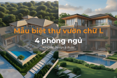 Mẫu Biệt Thự Vườn Chữ L 4 Phòng Ngủ Tối Ưu Diện Tích