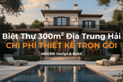 Giá Thiết Kế Trọn Gói Biệt Thự  300m² 2 Tầng Phong Cách Địa Trung Hải