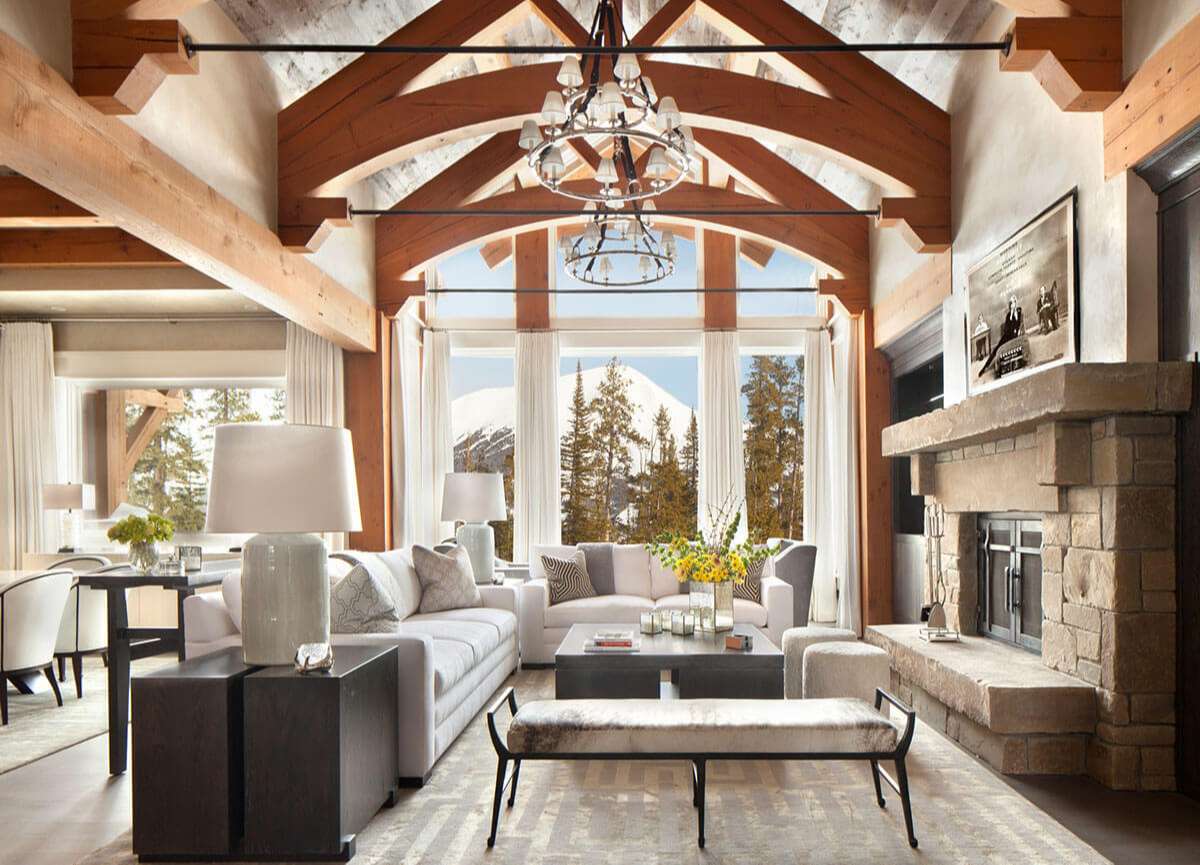 Đặc trưng của phong cách Thô mộc Rustic là xà dầm lộ ra ngoài