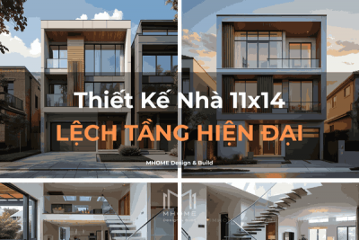 Thiết Kế Nhà 11x14 Lệch Tầng Phong Cách Hiện Đại