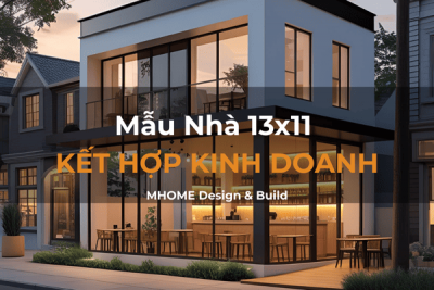 Mẫu Nhà 13x11 Kết Hợp Kinh Doanh Cafe Tầng Trệt