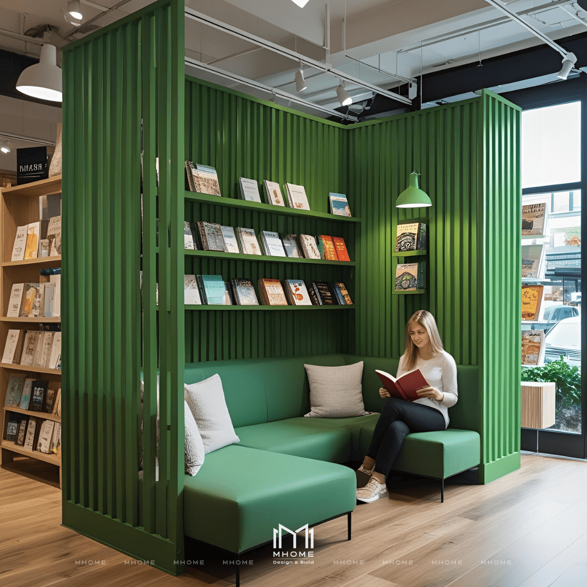 Bố Trí Góc Đọc Sách Yên Tĩnh Tách Biệt Cho Quán Cafe