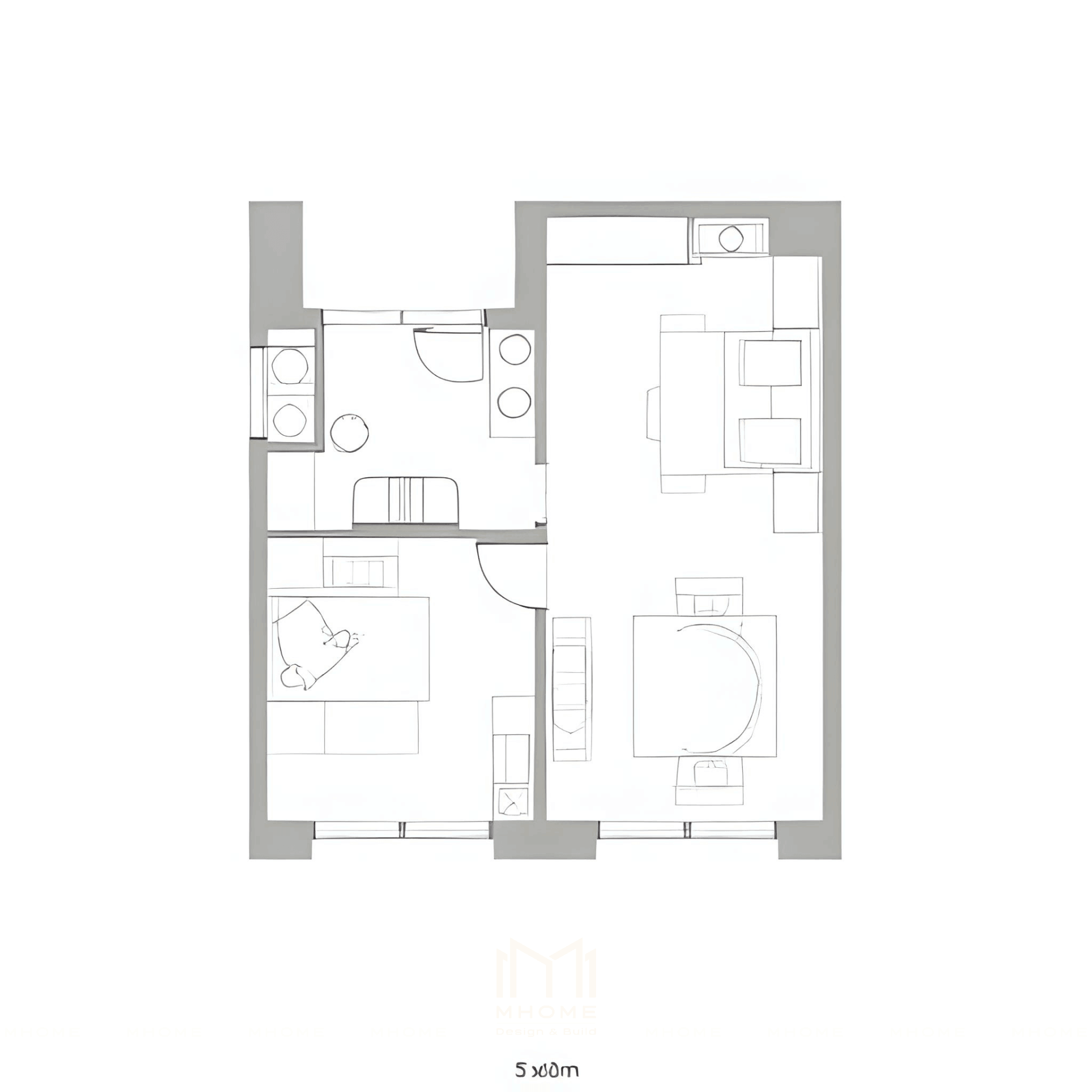 Nhà Phố 2 Tầng 5x20m Phong Cách Hiện Đại