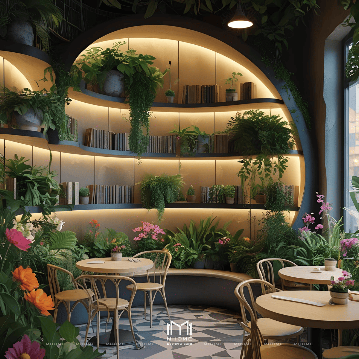 Bố Trí Góc Đọc Sách Yên Tĩnh Tách Biệt Cho Quán Cafe