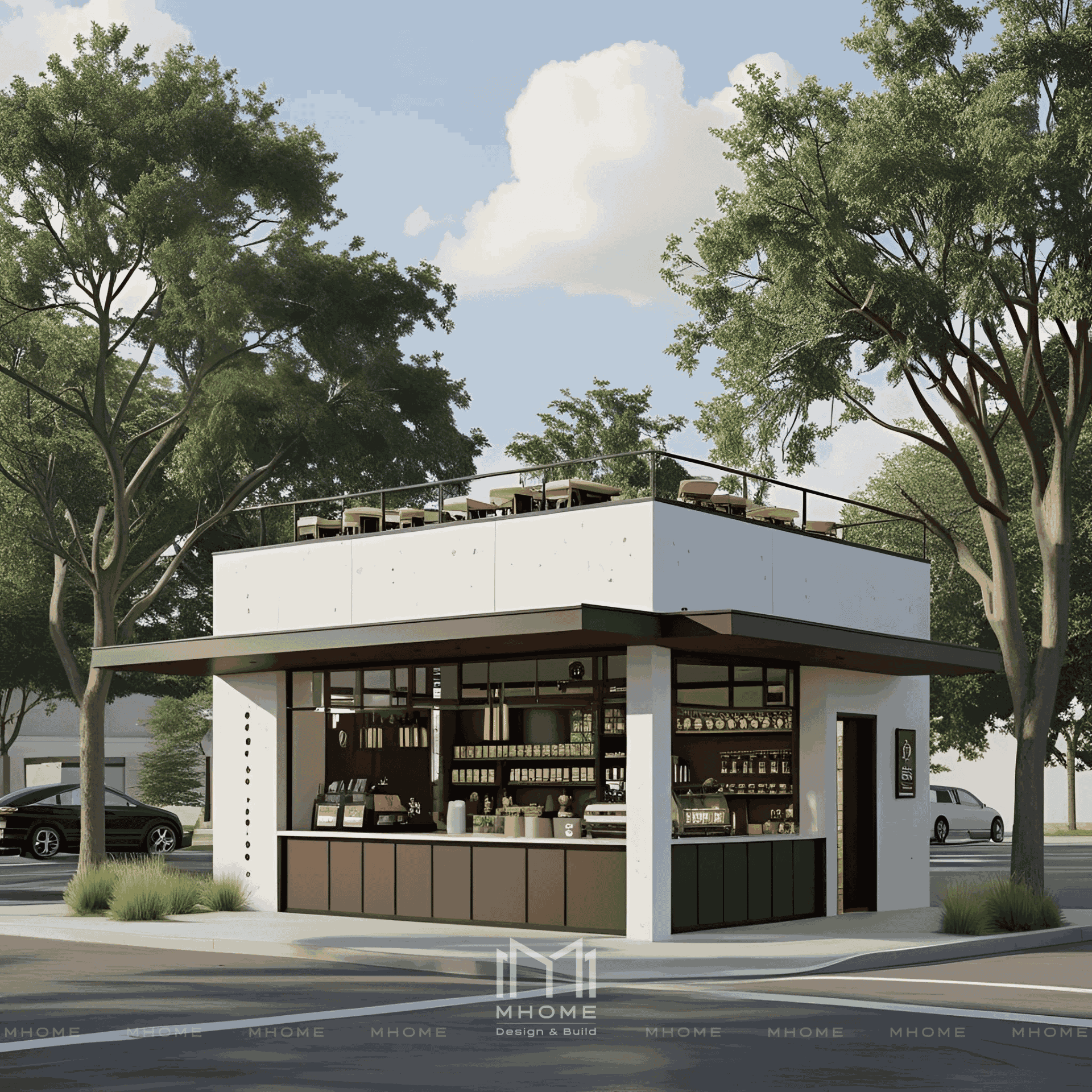 Thiết Kế Kiến Trúc Quán Cafe Take Away Phong Cách Hiện Đại