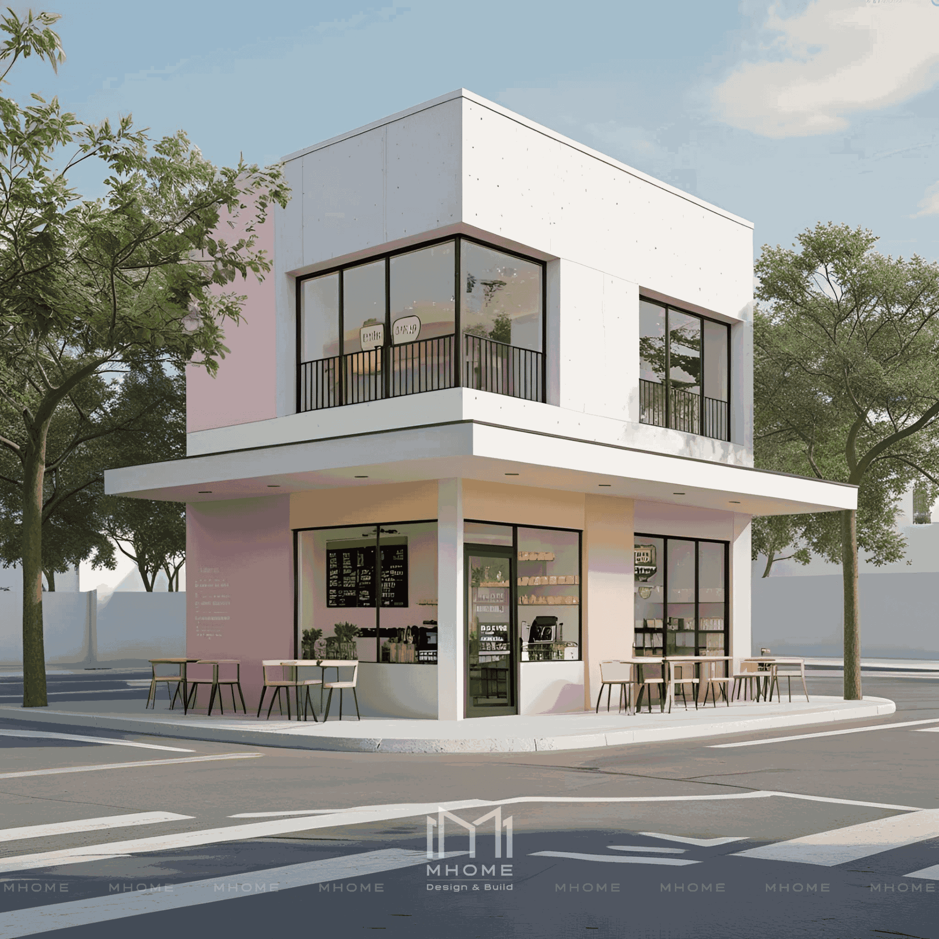 Thiết Kế Kiến Trúc Quán Cafe Take Away Phong Cách Hiện Đại