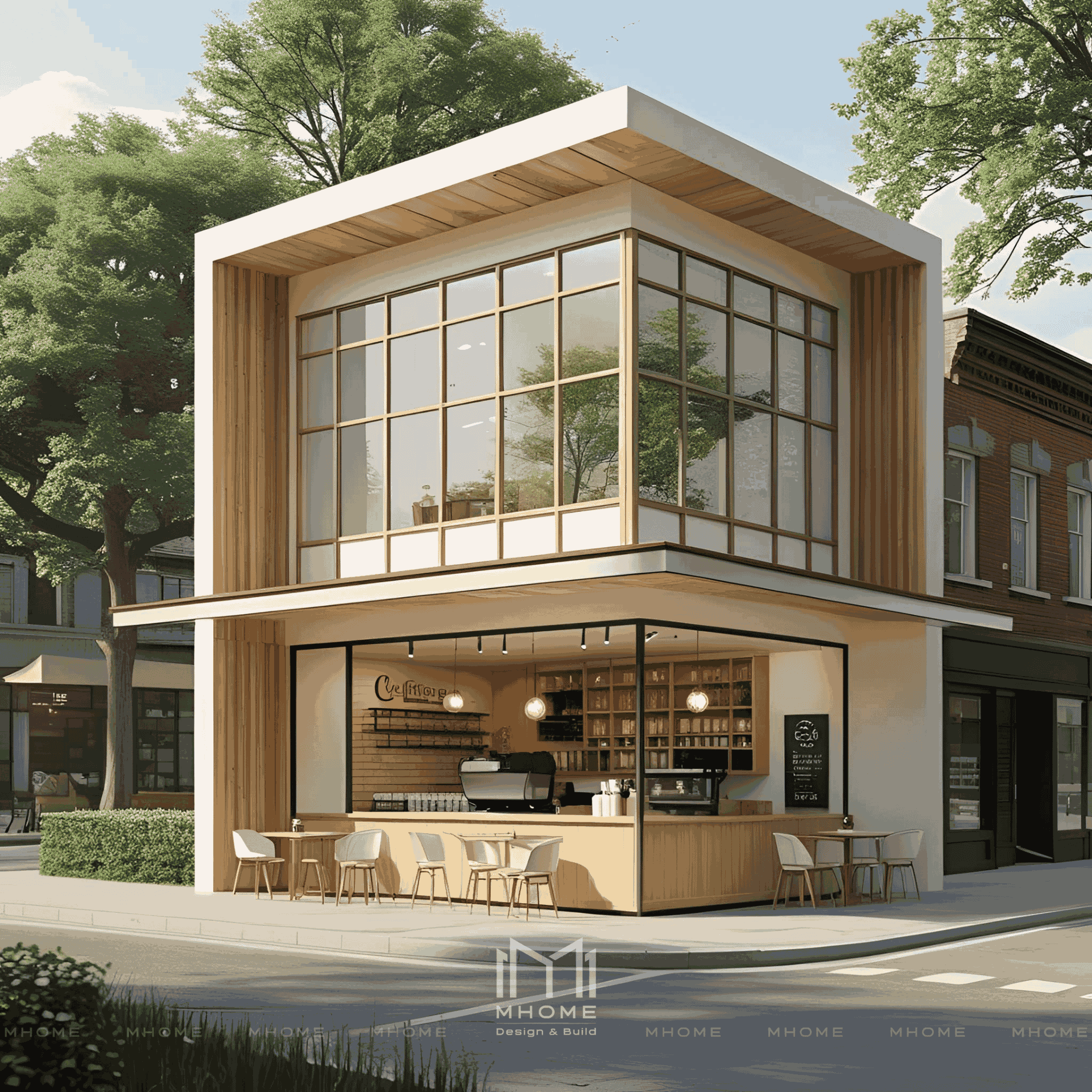 Thiết Kế Kiến Trúc Quán Cafe Take Away Phong Cách Hiện Đại