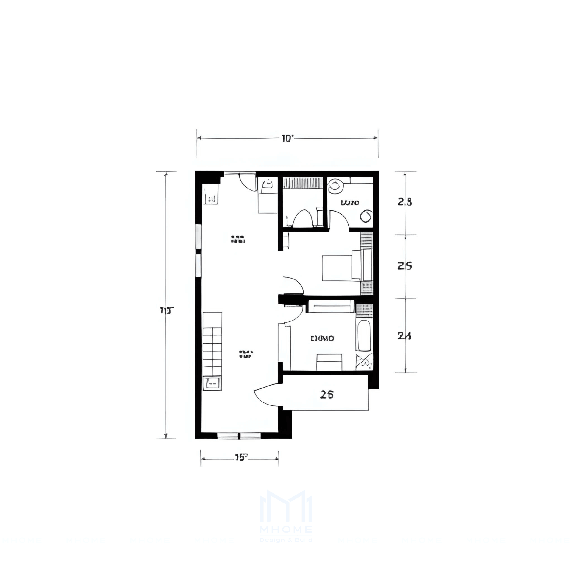 Nhà Phố 2 Tầng 5x20m Phong Cách Hiện Đại
