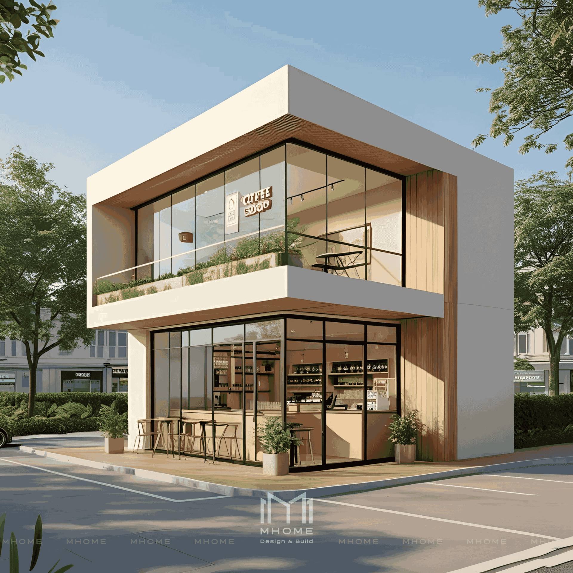 Thiết Kế Kiến Trúc Quán Cafe Take Away Phong Cách Hiện Đại