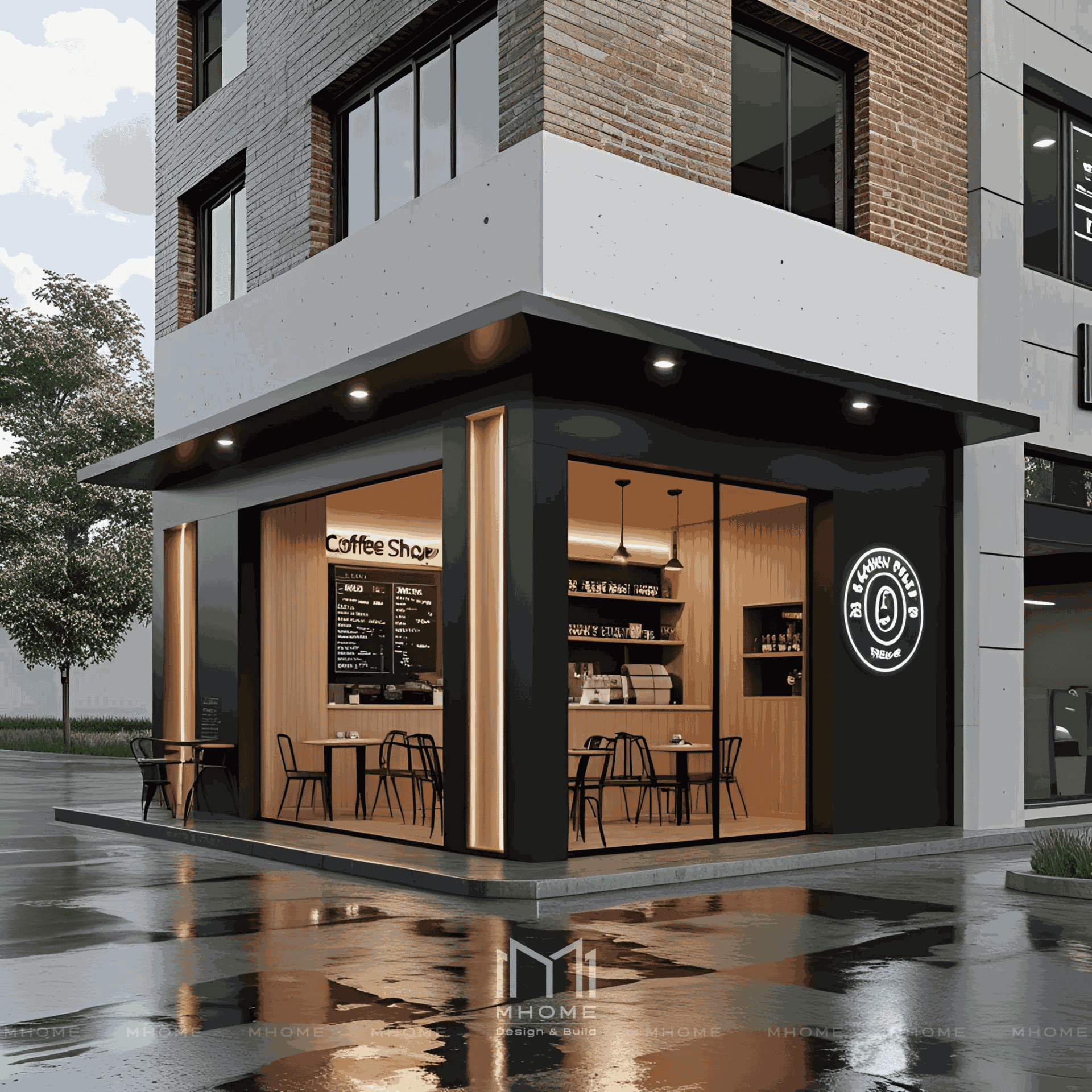 Thiết Kế Kiến Trúc Quán Cafe Take Away Phong Cách Hiện Đại