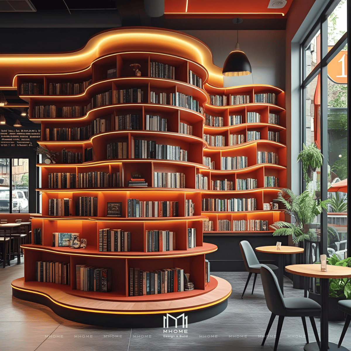Bố Trí Góc Đọc Sách Yên Tĩnh Tách Biệt Cho Quán Cafe