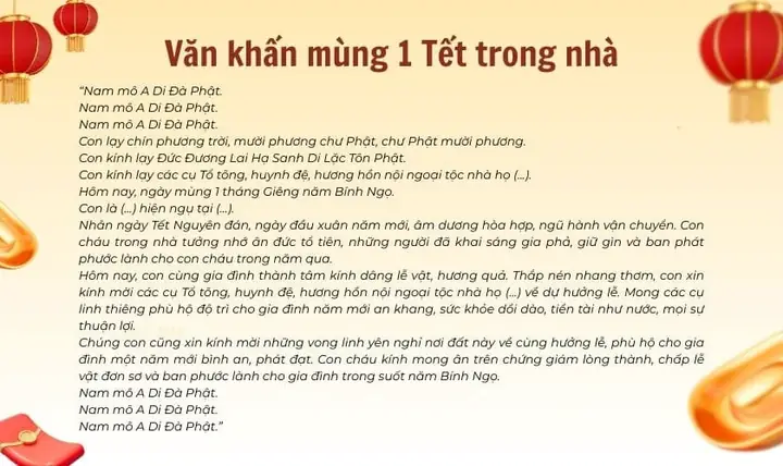 Bài Khấn Mùng 1 Tết Tại Nhà