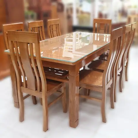 Bàn Ăn Gỗ Sồi 8 Ghế