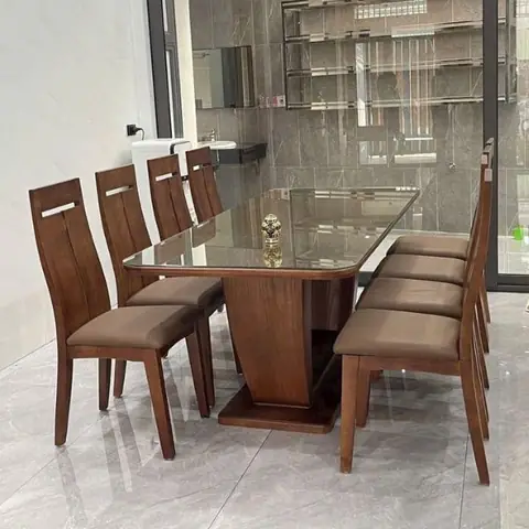 Bàn Ăn Gỗ Sồi 8 Ghế