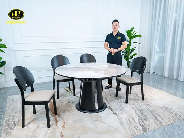 Bàn Ăn Mở Rộng Mặt Kính
