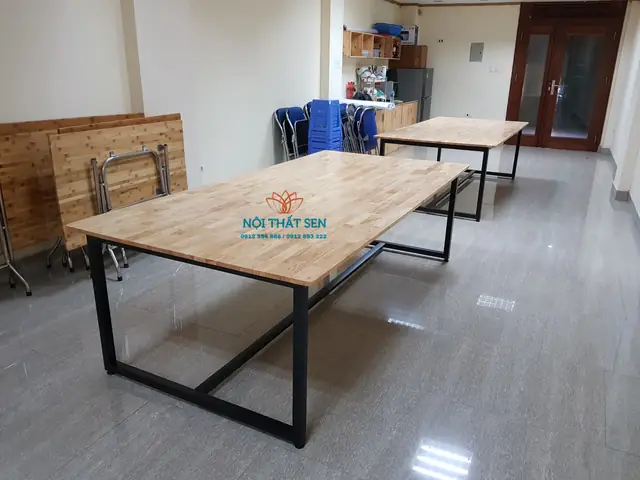 Bàn Gỗ Ghép Cao Su