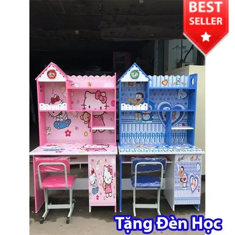 Bàn Học Sinh Liền Giá Sách Bằng Nhựa