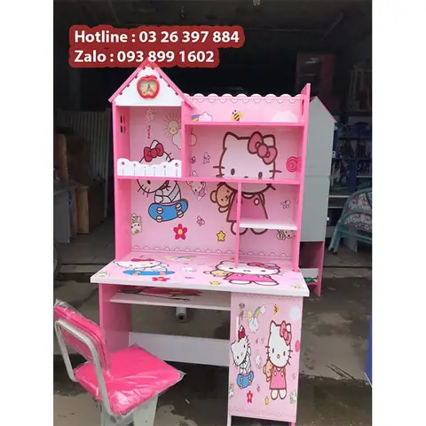 Bàn Học Sinh Liền Giá Sách Bằng Nhựa