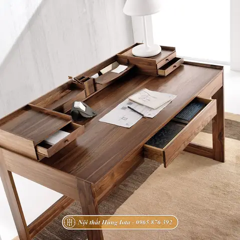 Bàn Làm Việc Bằng Gỗ Sồi