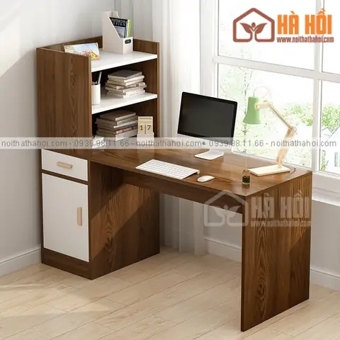 Bàn Làm Việc Liền Giá Sách Giá Rẻ