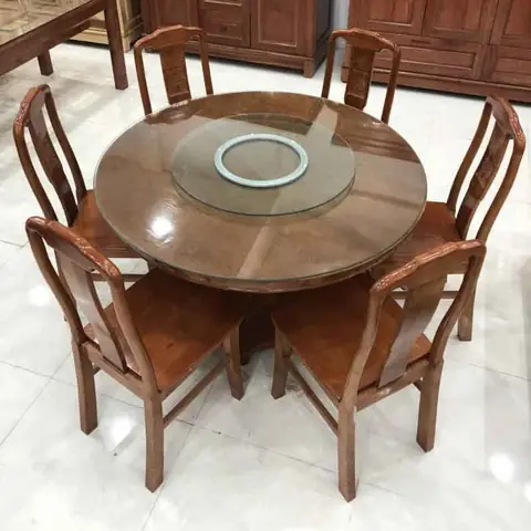 Bàn Tròn Mặt Kính Xoay