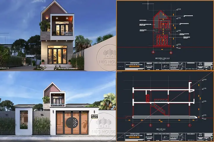 Bản Vẽ Cad Nhà 5x12m