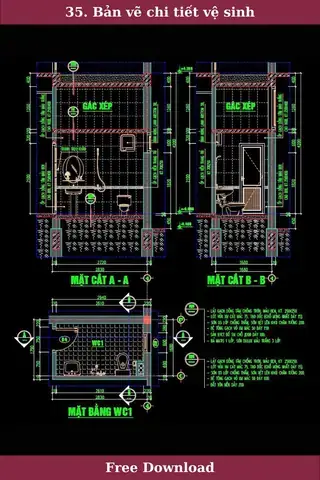 Bản Vẽ Cad Nhà Vệ Sinh Gia Đình