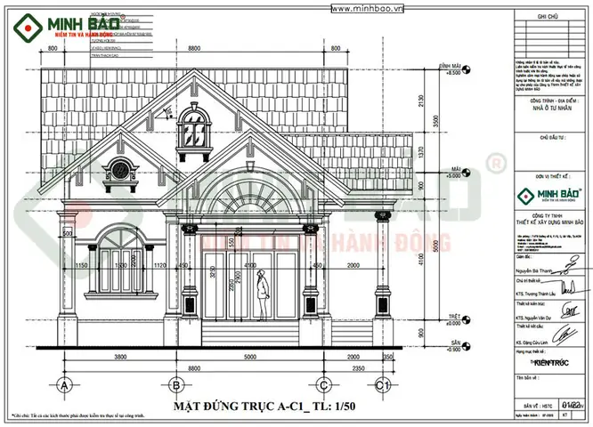 Bản Vẽ Mặt Đứng Nhà Cấp 4