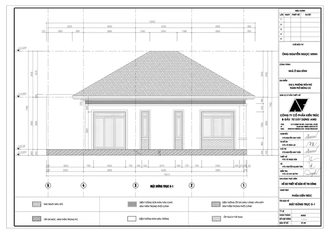 Bản Vẽ Mặt Đứng Nhà Cấp 4