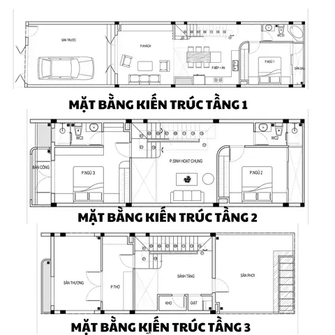 Bản Vẽ Nhà 2 Tầng 5x20