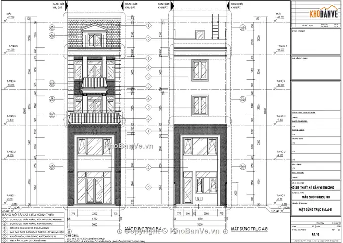 Bản Vẽ Nhà 5 Tầng
