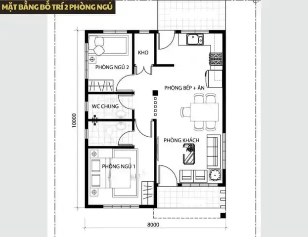 Bản Vẽ Nhà Cấp 4 8x10m