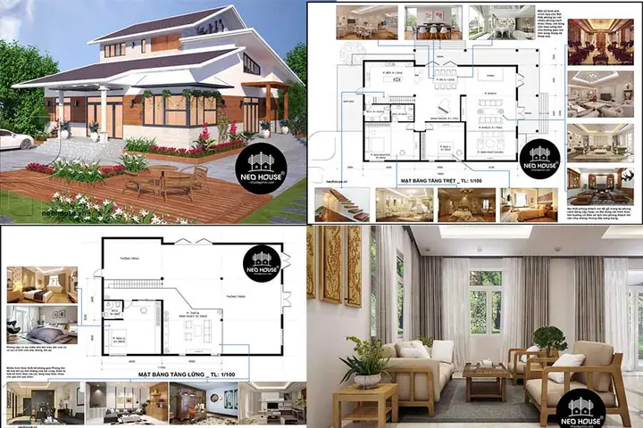 Bản Vẽ Nhà Cấp 4 Gác Lửng Mái Thái