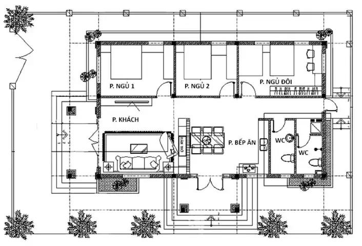 Bản Vẽ Nhà Cấp 4 Mái Thái 300 Triệu