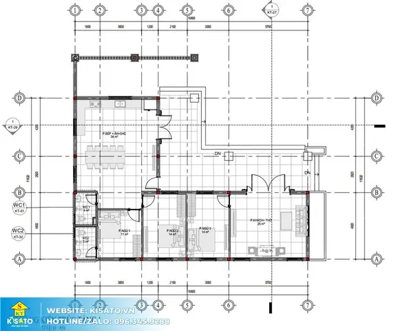 Bản Vẽ Nhà Cấp 4 Mái Thái Chữ L