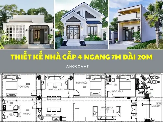 Bản Vẽ Nhà Cấp 4 Ngang 7m