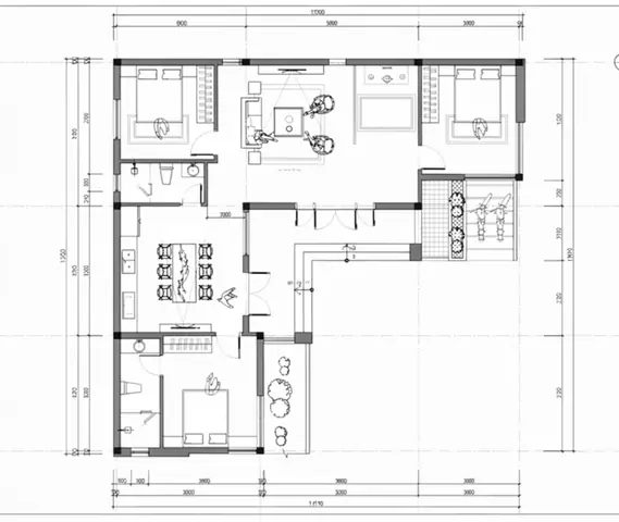 Bản Vẽ Nhà Chữ L 1 Tầng