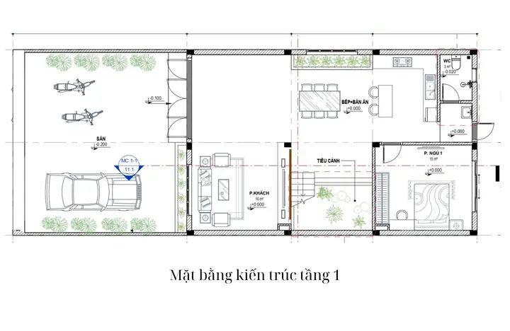Bản Vẽ Nhà Ở 1 Tầng