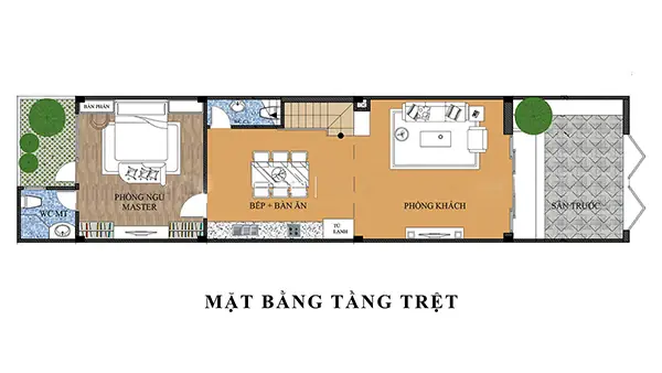 Bản Vẽ Nhà Ống 2 Tầng 4x16
