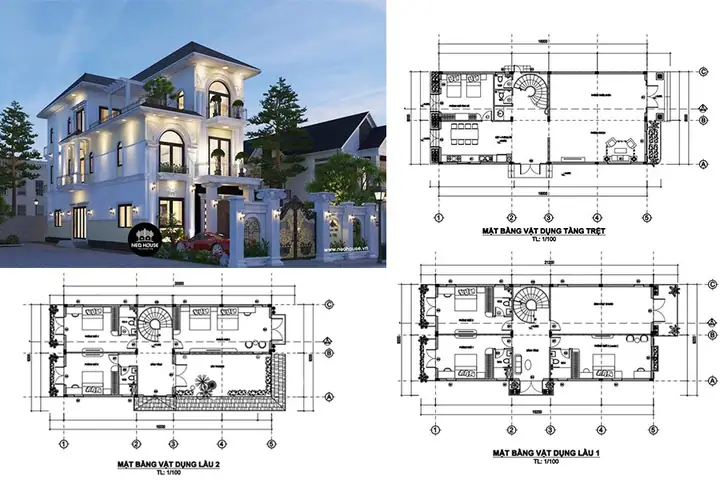 Bản Vẽ Thiết Kế Biệt Thự
