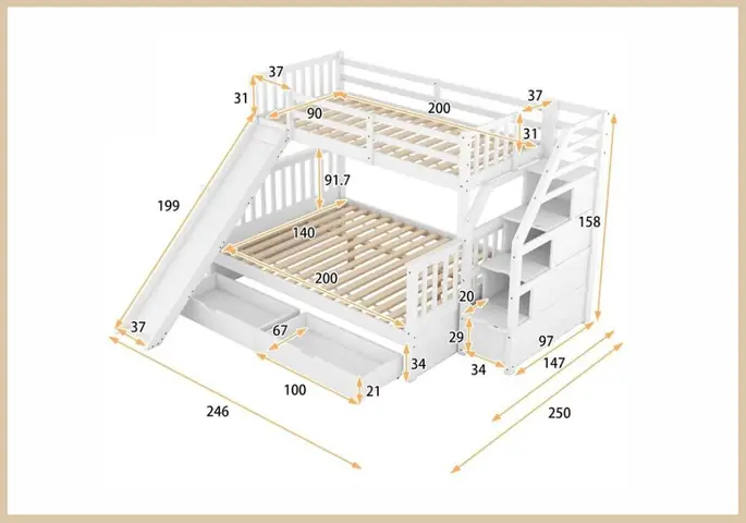 Bản Vẽ Thiết Kế Giường Tầng