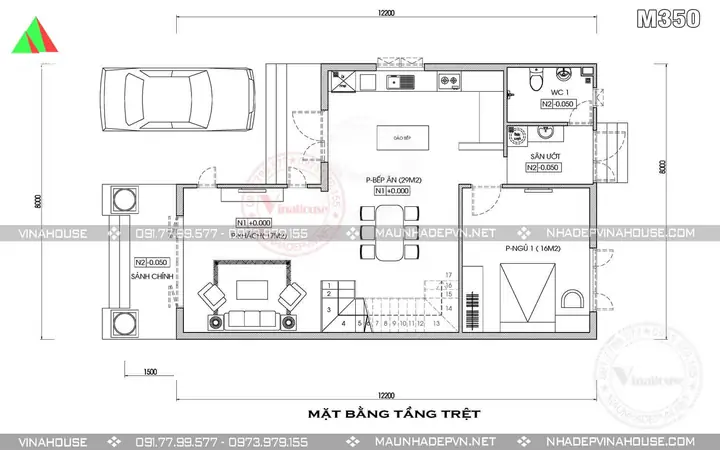 Bản Vẽ Thiết Kế Nhà Cấp 4 Có Gác Lửng