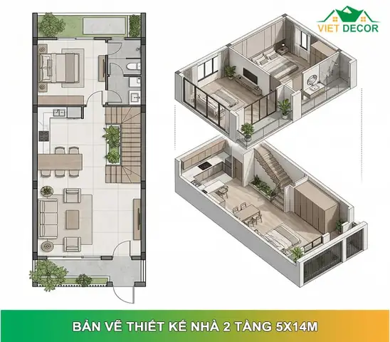 Bản Vẽ Xây Dựng Nhà 2 Tầng