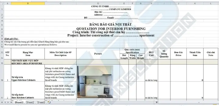 Báo Giá Đồ Gỗ Nội Thất 2017